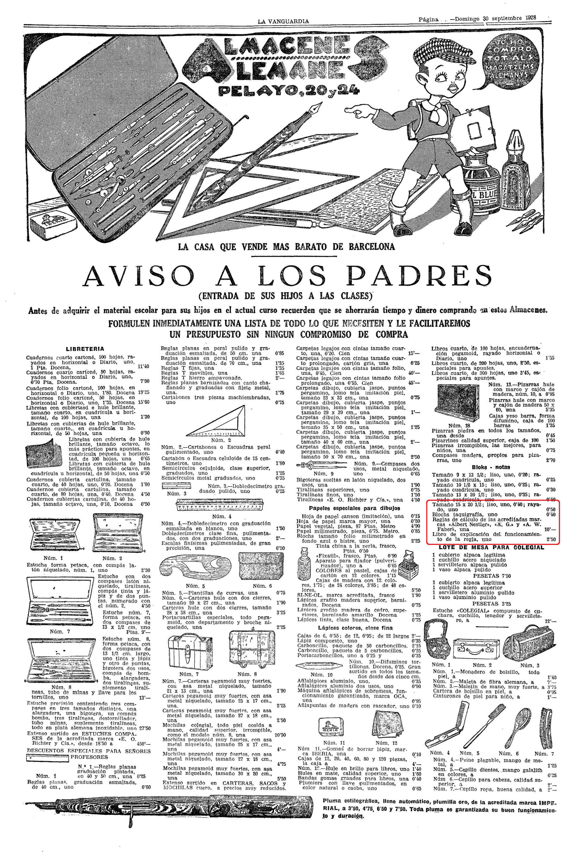 1928-09-30_Albert_Nestler_A.G._y_A.W._Faber_en_los_Alemanes 1928-09-30_Albert_Nestler_A.G._y_A.W._Faber_en_los_Alemanes