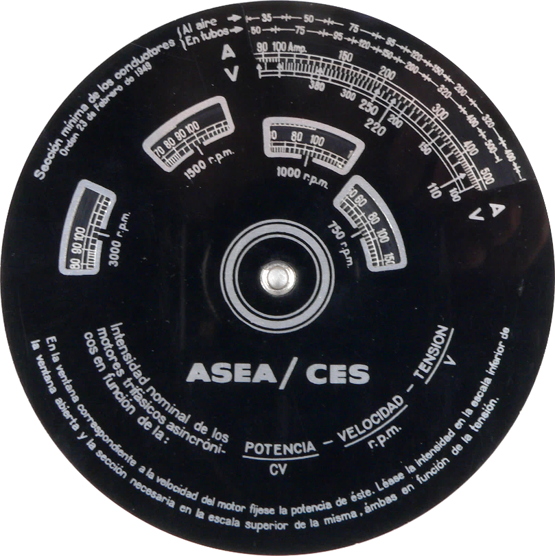 ASEA/CES, Motores Trifásicos Vista anverso
