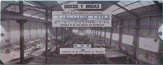Fernández Arana, Pesos de hierros planos, (rectangulares y discos) Vista reverso